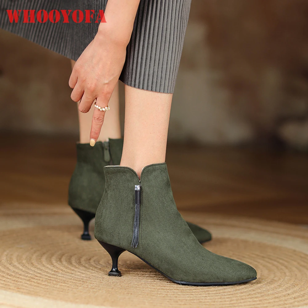 

Зимние милые зеленые красные женские ботильоны с острым носком на высоком каблуке Lady Nude Shoes Plus Small Big Size 32 12 43 46 48