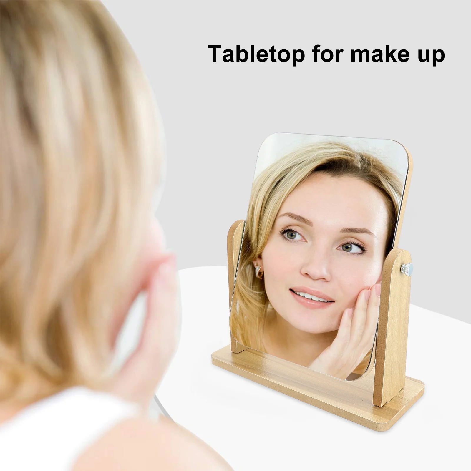 

Desktop Vanity Mirror Swivel Makeup Mirrors Girls Tabletop Home Magnifying Standing Dining with