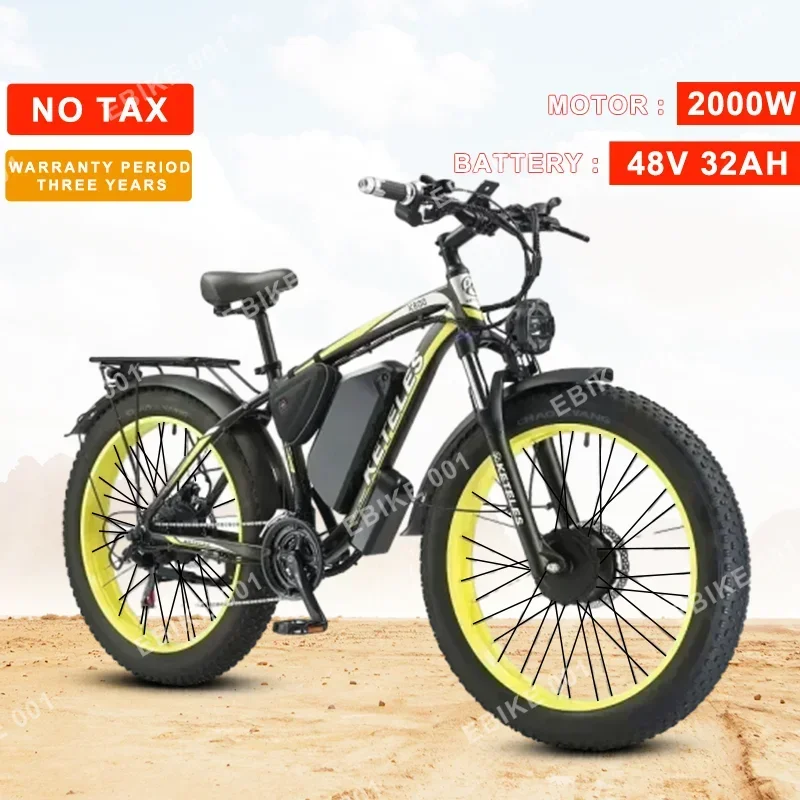 KETELES K800 Electric Bike 2000W 48V 23AH 26inch Fat Tire Hydraulic brakes Ebike 21Speed Mountain Snow Off-road Electric Bicycle