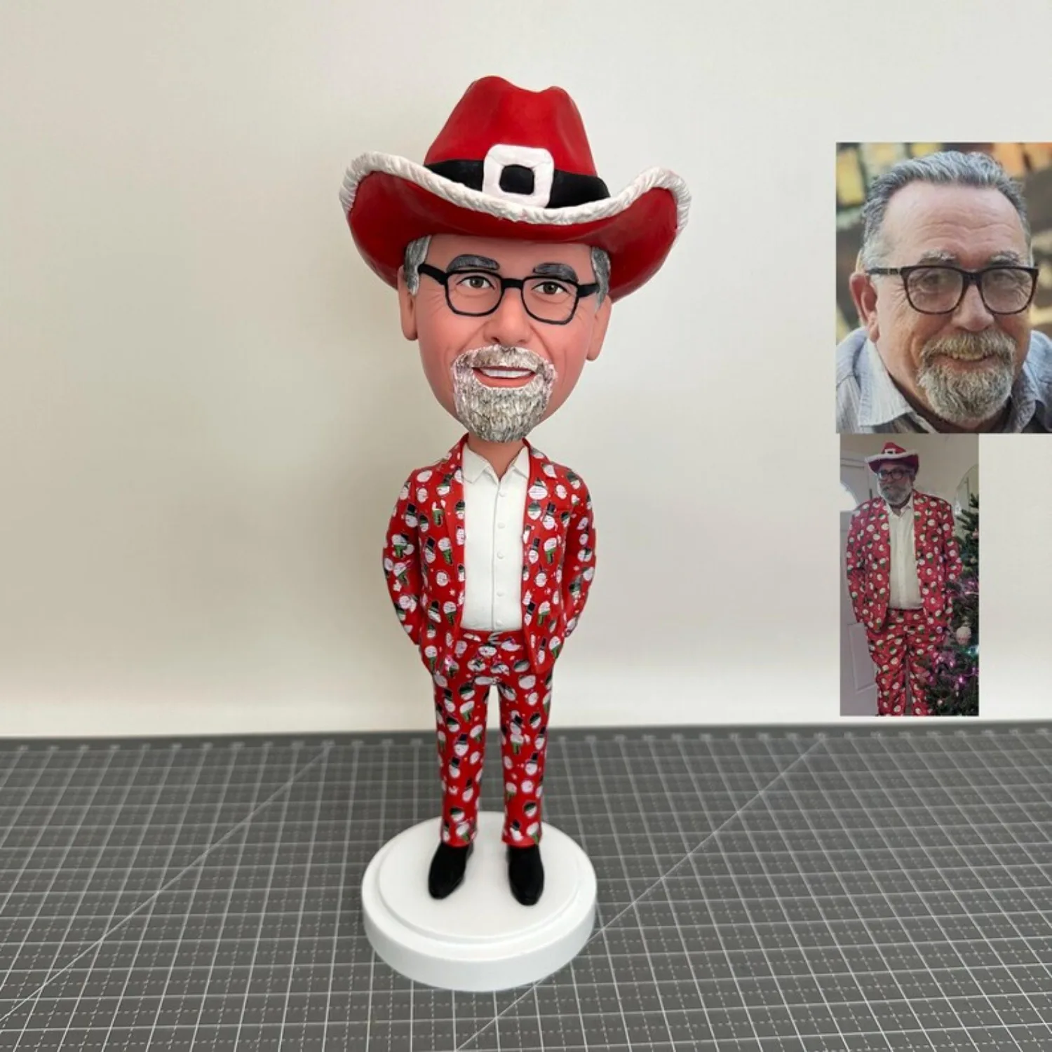 

Custom Bobblehead Gift For Father Mother Parents Boss Colleagues Family Friends Birthday Christmas Handmade Body Clay Figurine