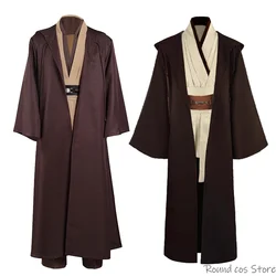 Obi Wan Kenobi Jedi Cosplay Costume Adult Unisex Coat Friar Uniform Robe Full Set Accessories Halloween Carnival Outfits