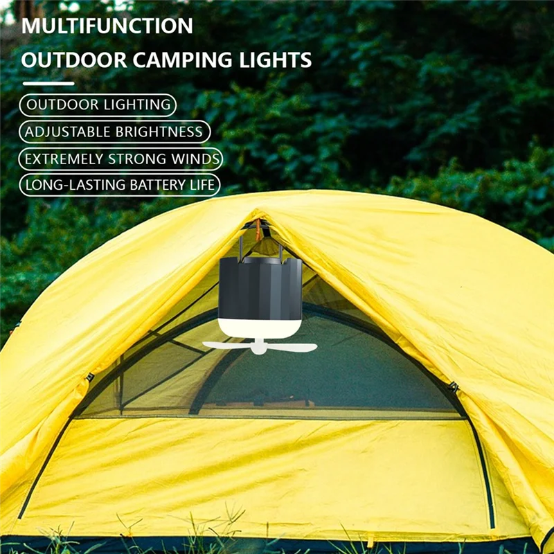 

T19C Camping Fan Light Rechargeable Fan USB Powered Fan With Light &Hook Tent Fan For Camping Fan Multifunctional Table Fan