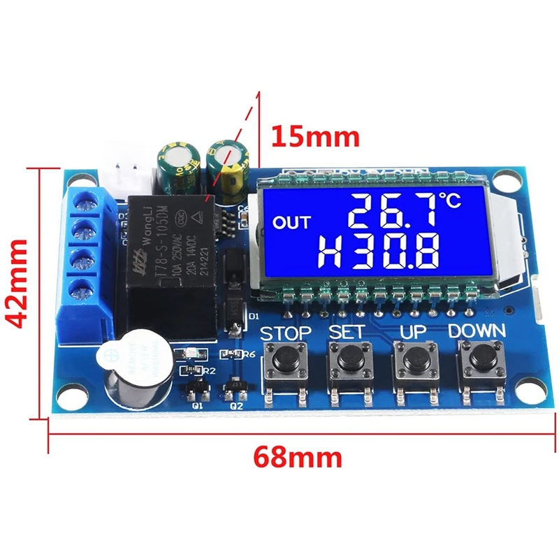 XY-T01 DC 6-30V 24V Electronic Temperature Controller Module -50°C To 110°C Digital Temperature Control Switch Board