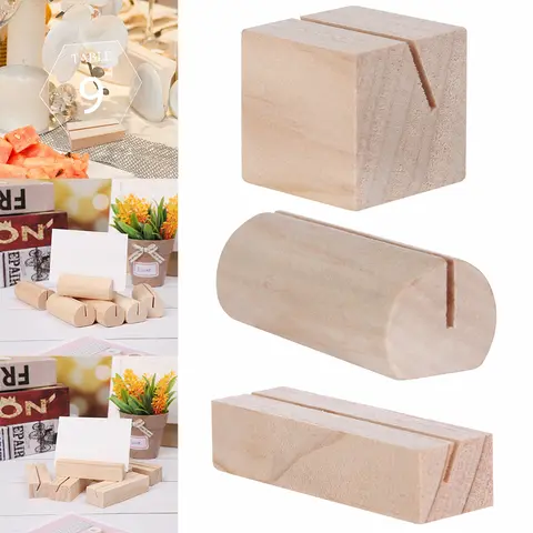 24 Types Natural wood notes clips photo holder clamps support desk card messages wood For Home DIY Picture Frame Desk Organizer