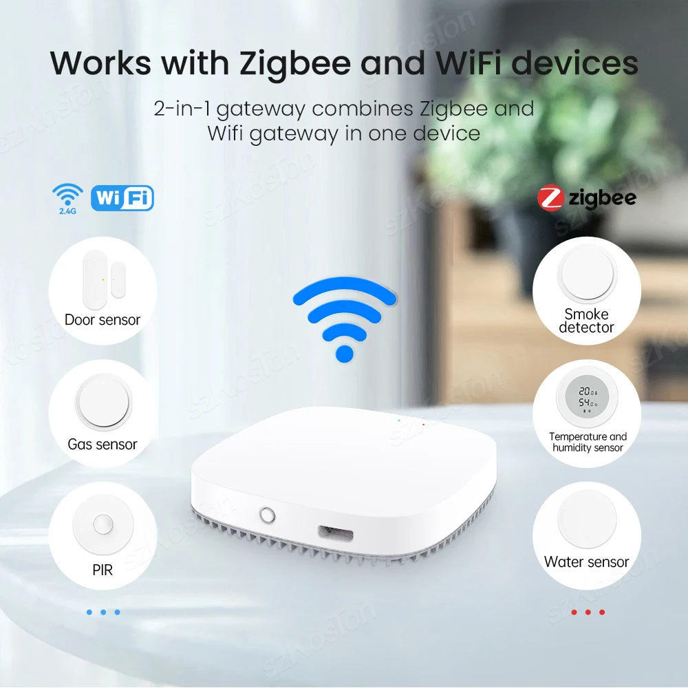 Tuya Wireless ZigBee Gateway Hub Smart Home Bridge APP Remote Control Smart Life Home Automation Device Works with Alexa Google