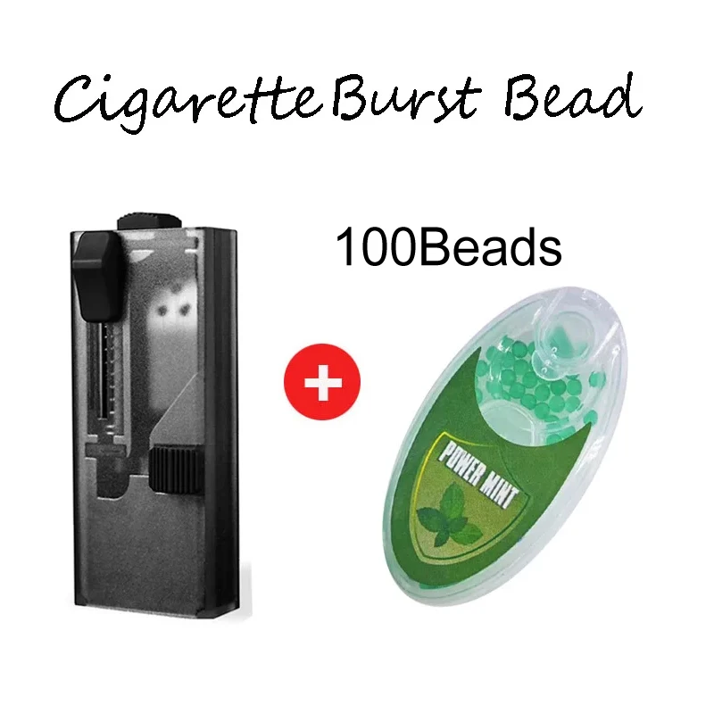 Mini DIY Cigarette Explosion Beads Mixed Fruit Cigarette balls Pops Black Ice mint Portable Pusher Tool Gift for Men Push Box