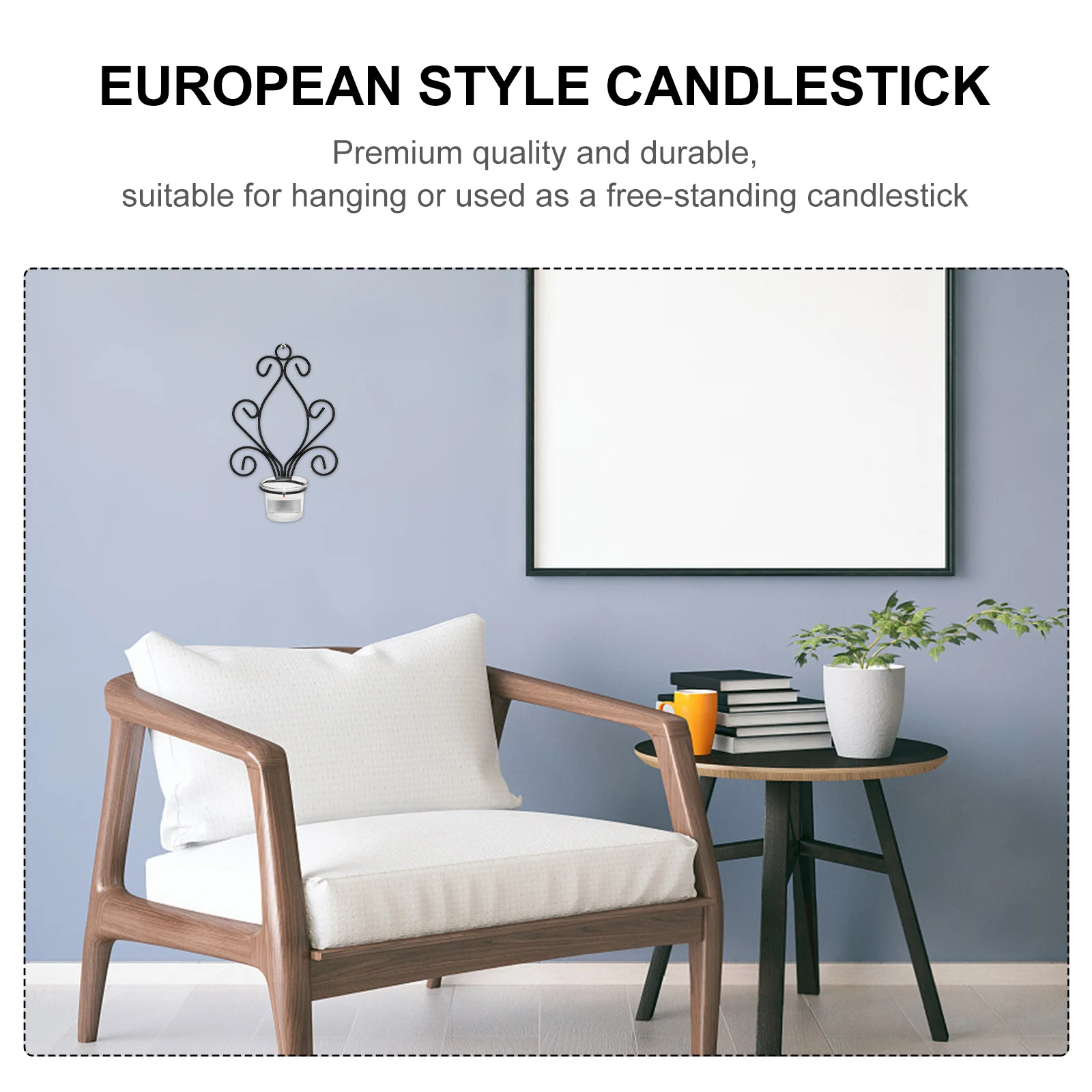 2 قطعة حامل مثبت على الحائط شمعدان حديدي حديث ديكور لغرفة المعيشة وغرفة النوم والمطبخ رف معدني على الطراز الأوروبي #1