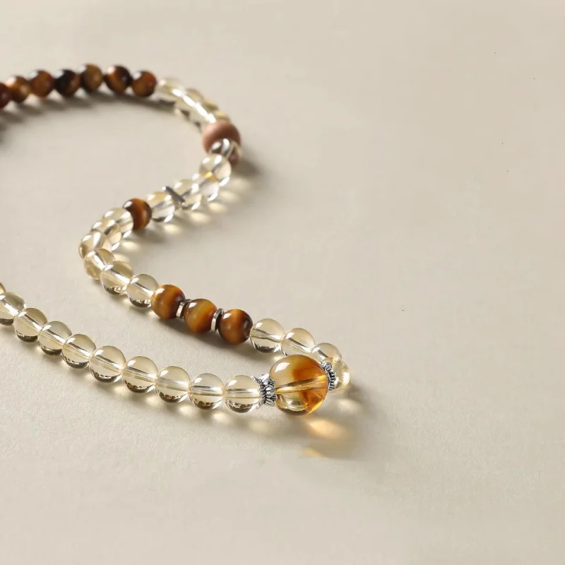 Natural Brazilian Multi- Yellow Tiger Eye Stone Double-Circle Bracelet Women