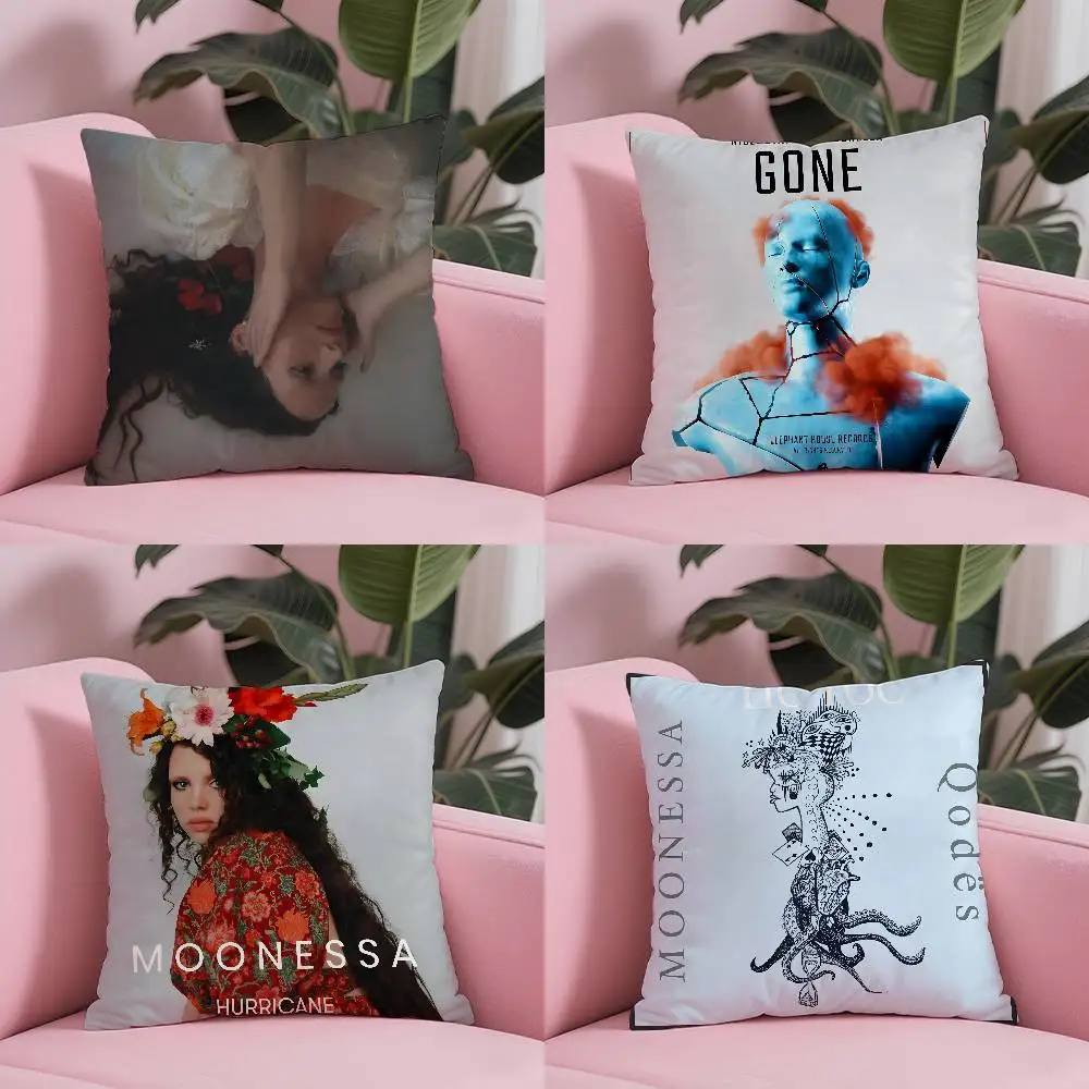 

Singer M-Moonessa Album Cover Pillow Case Custom Printed Brushed Fleece Pillow, Baby Skin-Touch, Eco-Friendly Dye-Sublimation Cu