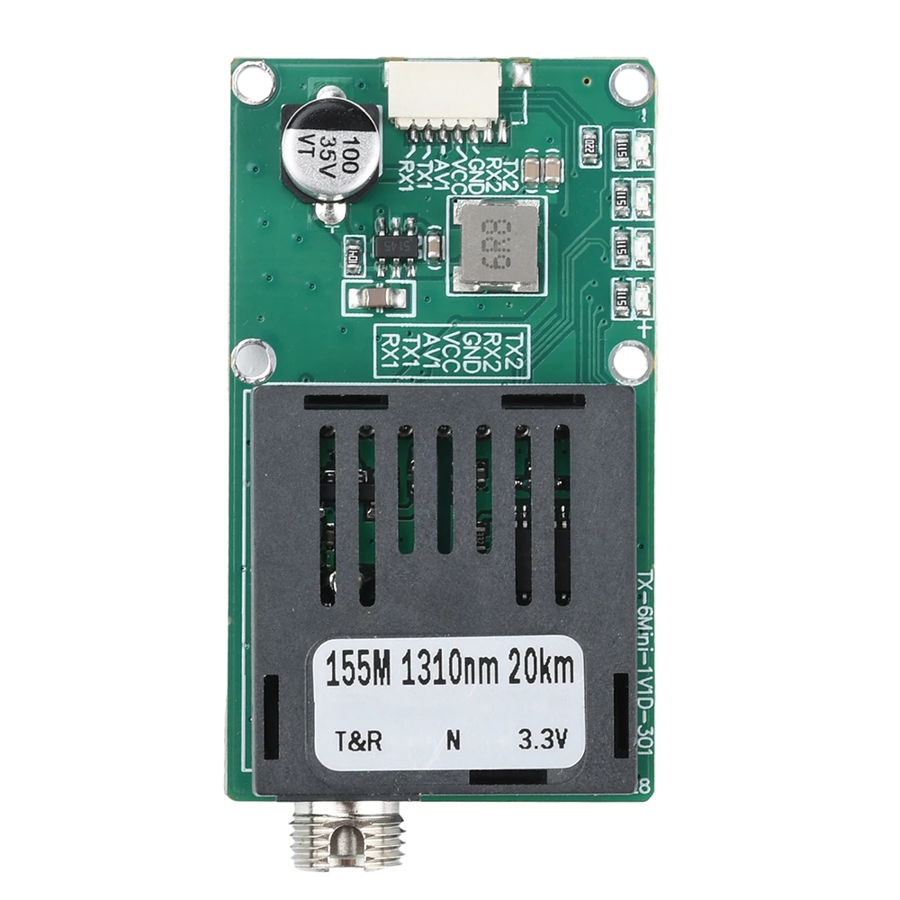 Sky/Earth TTL Optical Transceiver Module DC 5.5-26V FC RX/TX/AV/VCC/GND Interface for Drones TTL to Fiber Optic Module
