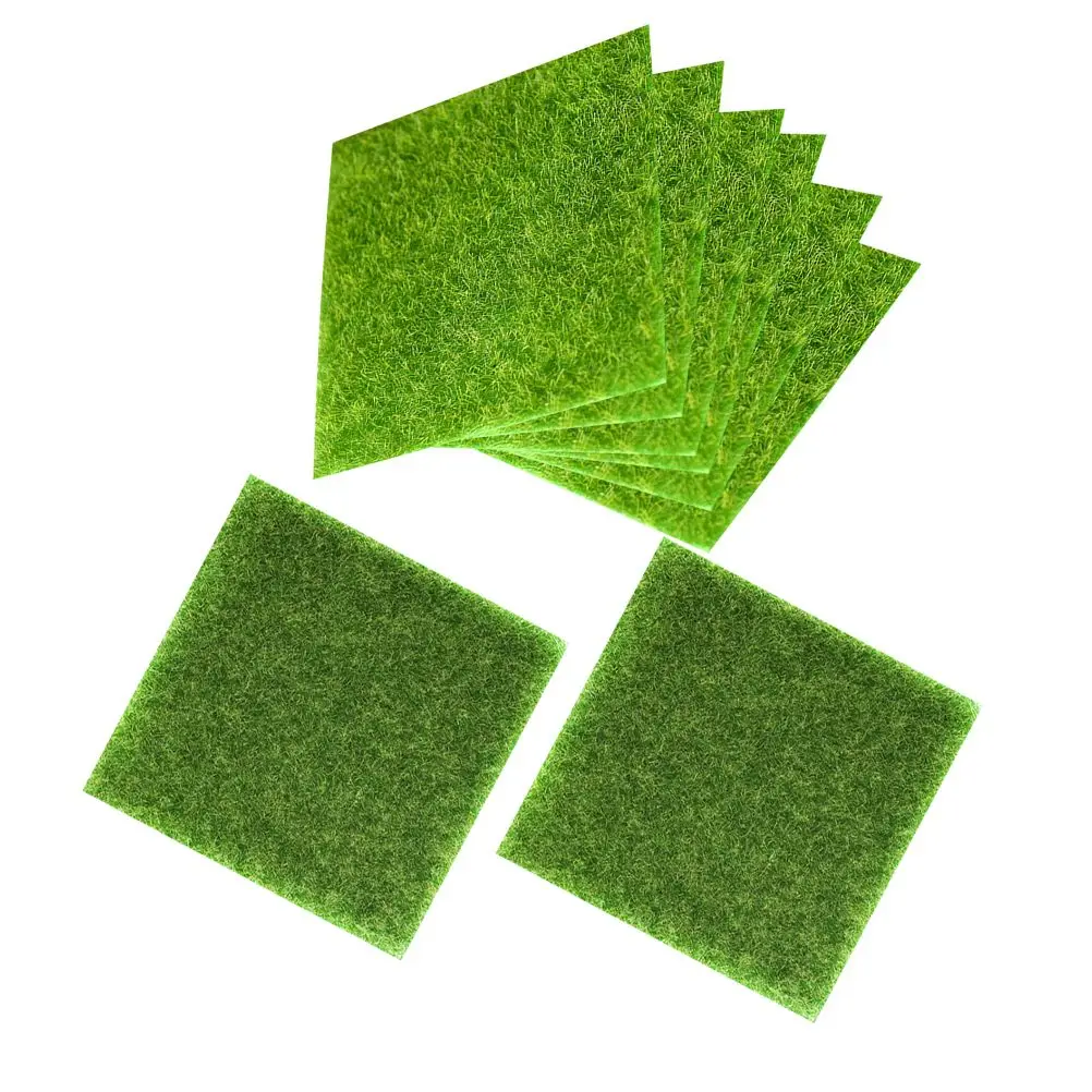 

8 Pcs Artificial Lawn Simulation Moss Decorative Grass Mini PVC Fake Green Micro Landscaping Garden Decor Imitation Moss Pad