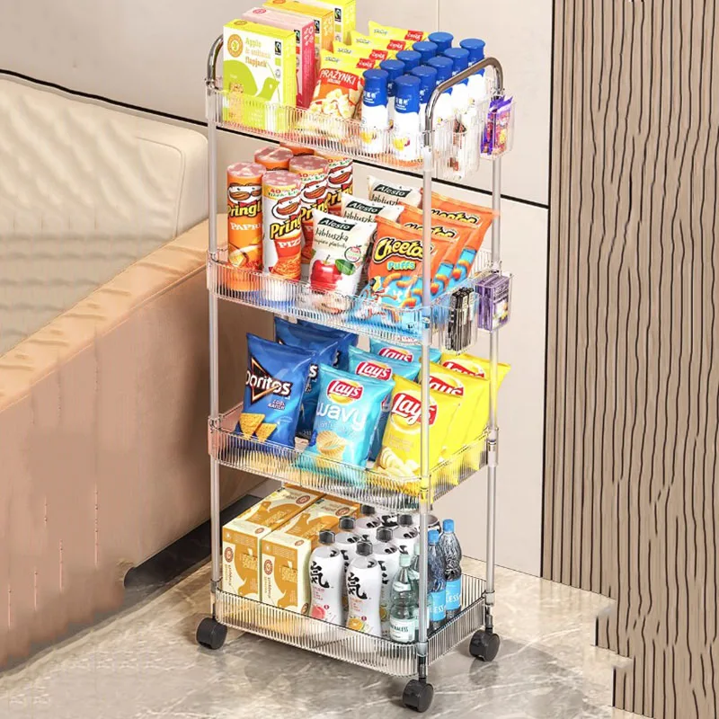 Small Rack Trolley Kitchen Transparent Mobile Storage Rolling Trolley Small Utility Carrito Organizador Con Ruedas Furniture image 5