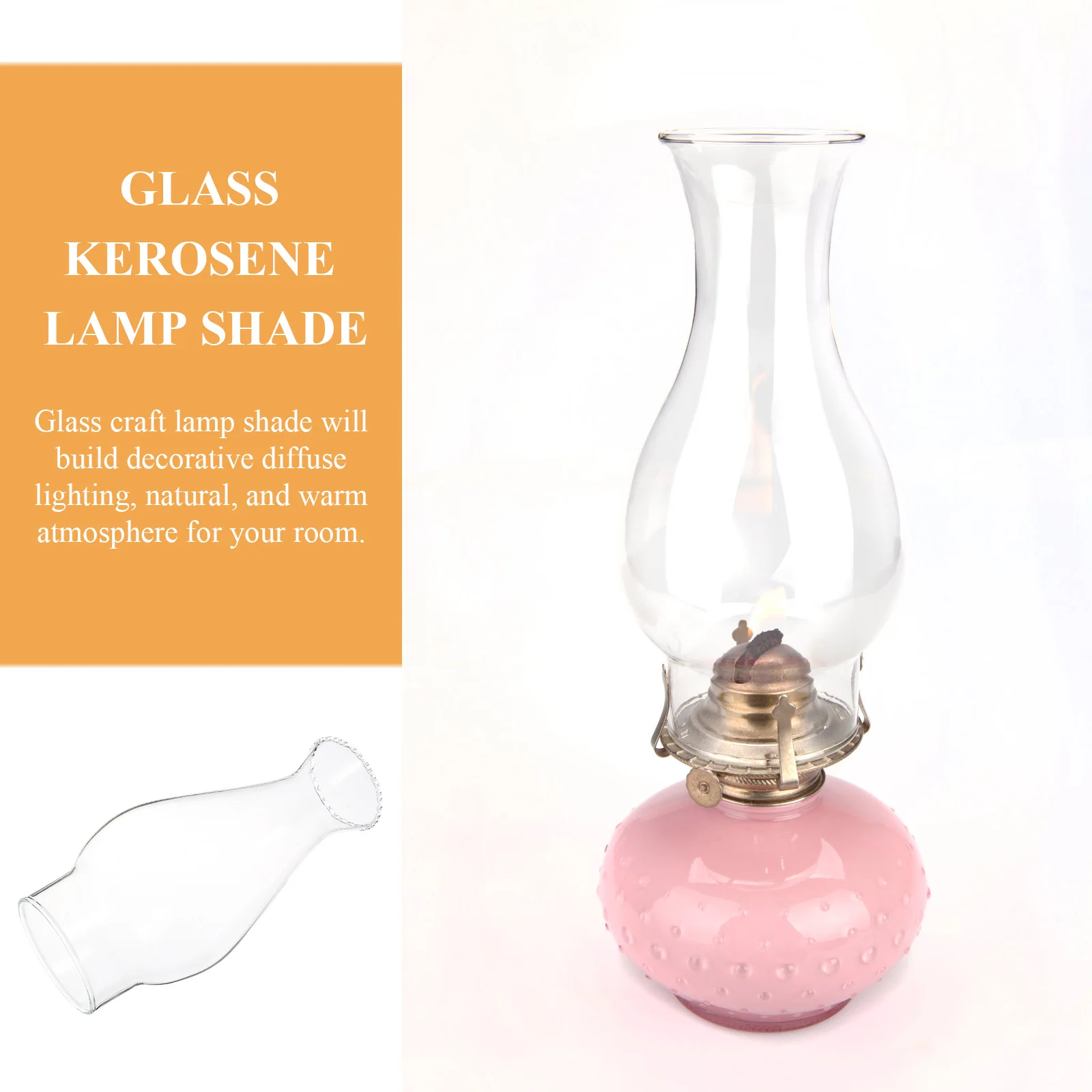 

Exquisite Glass Craft Lampshade for Oil Lamp Replacement Retro Lamp Cover Warm Lighting Decor Home Hotel Bar Glass