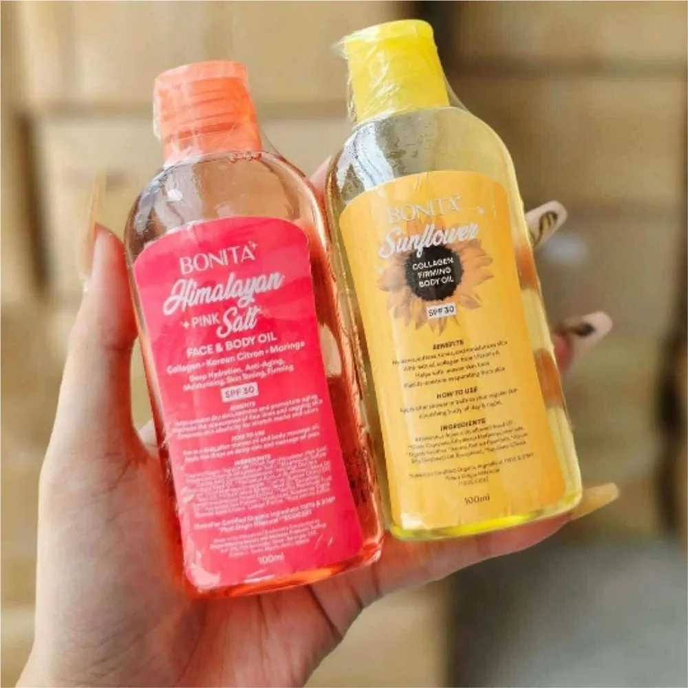 Original Bonita Himalaya sal rosa girasol lavanda cara aceite corporal colágeno hidrata reducir las marcas corporales acné calmar el cuidado del cuerpo
