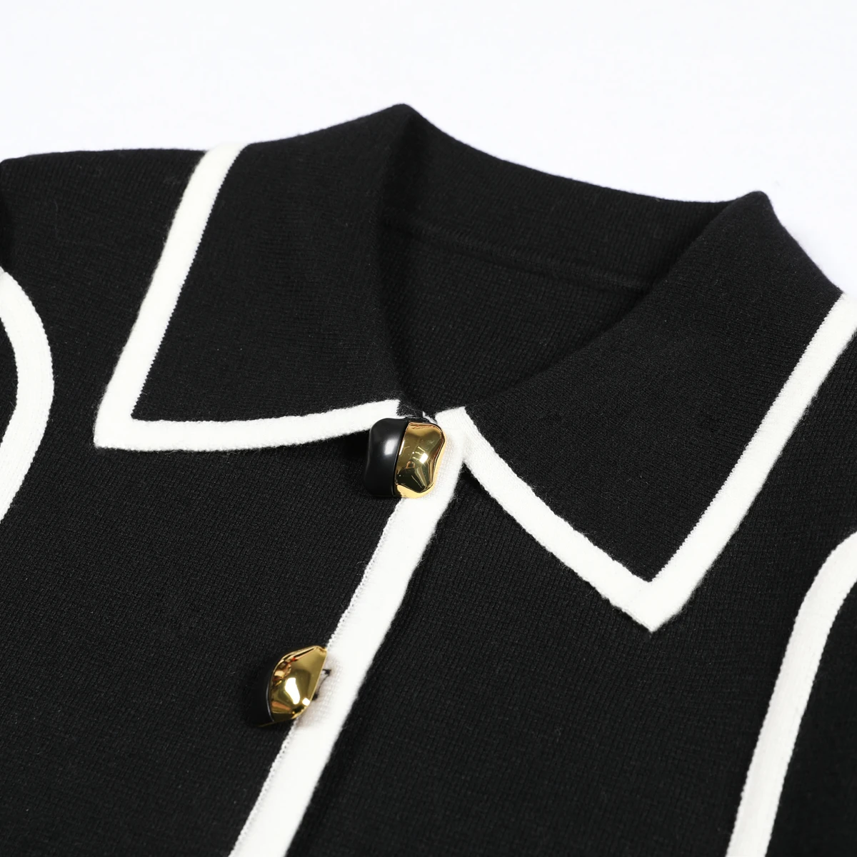 High Quality And Fashionable New Knitted Patchwork Lapel Button Long Sleeved Cardigan Straight Leg Pants Women's Suit