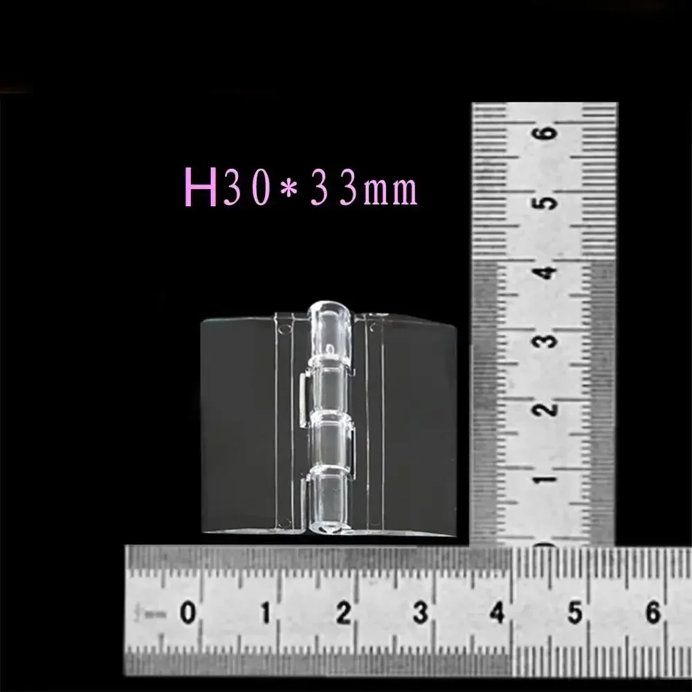 200PCS Clear Plastic Folding Transparent Acrylic Plexiglass Hinge 1-3/16 X 1-5/16 Inch Organic Glass H30X33MM