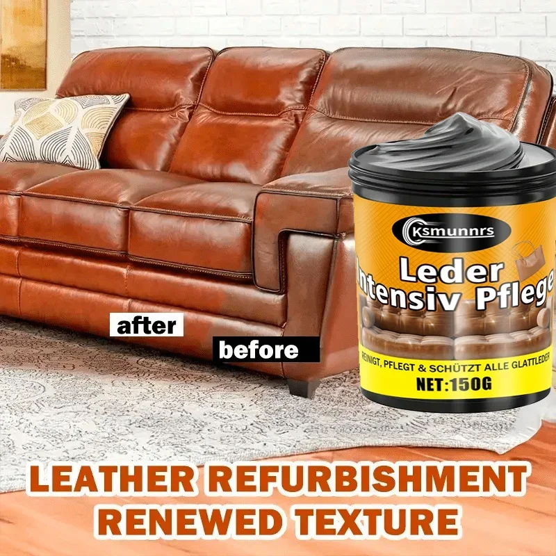 Leather Repair and Polish Cream for Car Seats Sofas Shoes Bags Jackets and Leather Care