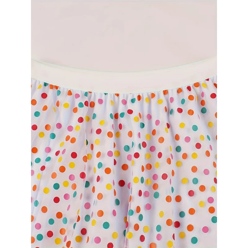 

Sweet Polka Tutu Skirt, Versatile Mesh Midi Skirt and Adults