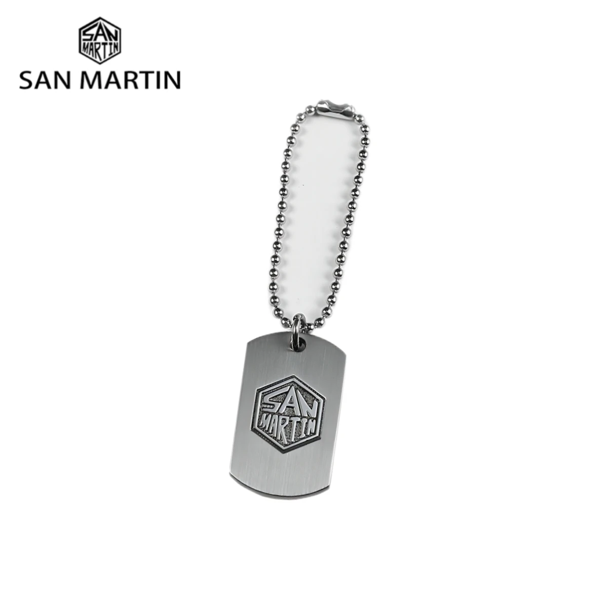 San Martin Brand Bead Chain Hang Tag 40mm Metal Watch Accessory Stainless Steel Key Rings With Logo Keychain Small Peripheral