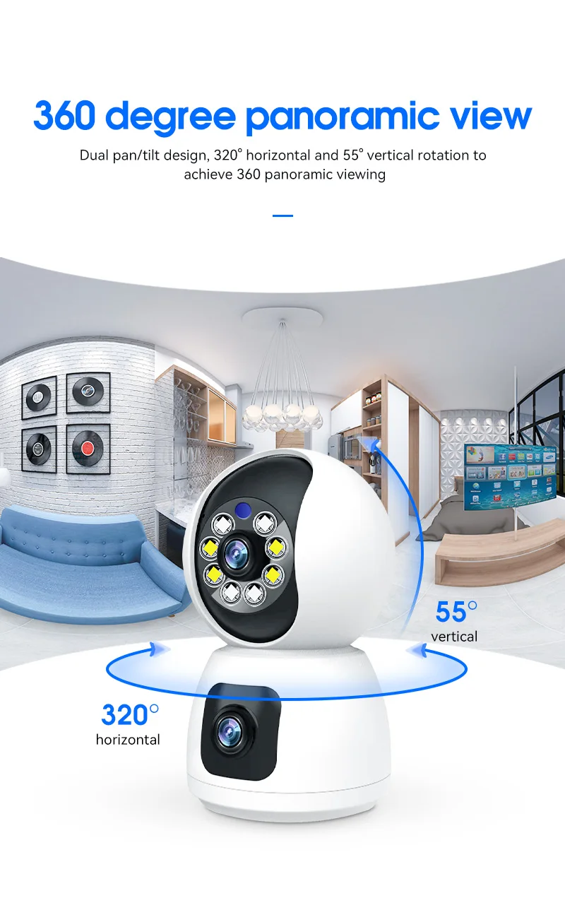 Imagem -03 - Full Color Dual Lens Wifi Câmera ip ai Detecção Humanoid Segurança Doméstica Cctv Intercom Monitor do Bebê 4mp Uhd Eseecloud App