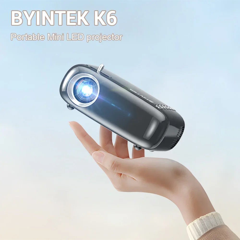 Byinteks K6 Portable DLP Projector Best 4K for Kids Games and Teaching Reliable and Portable