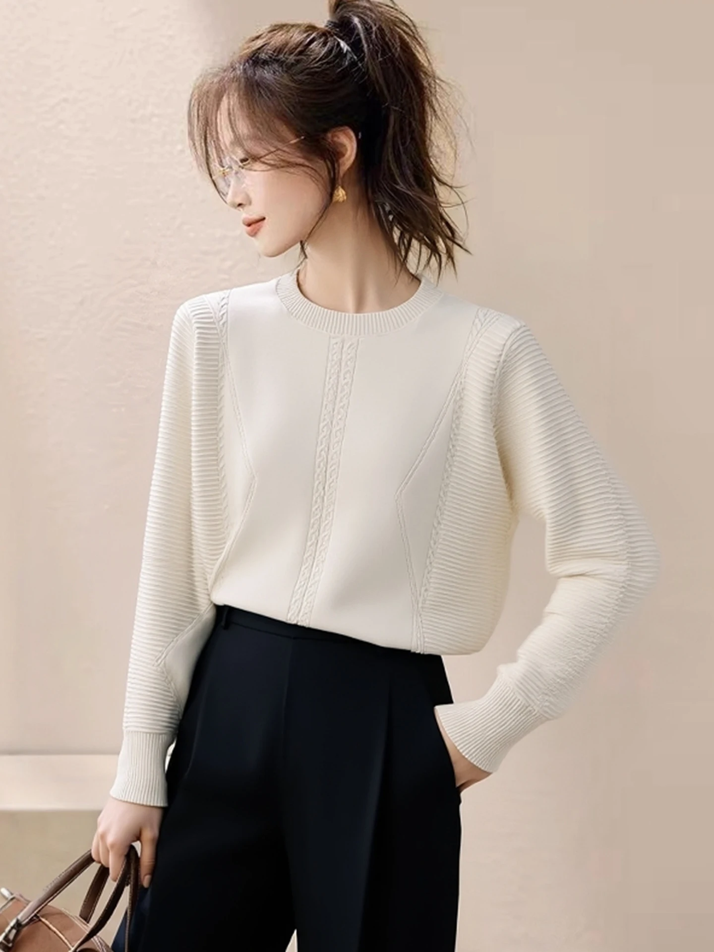 

Зимний круглый Ne Pure Color, свободный повседневный вязаный свитер Camere, длинный топ све, универсальный дизайн, корейский Sle Commute Faion