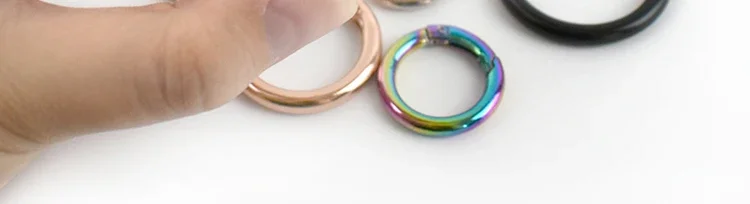 10P 10-60mm Metall-Feder-O-Ring, öffnbarer Schlüsselring, Trigger-Schnappverschluss-Clip für Taschen, Gürtel, Riemen, Haustierhalsband, DIY-Hardware-Zubehör – Detail 9