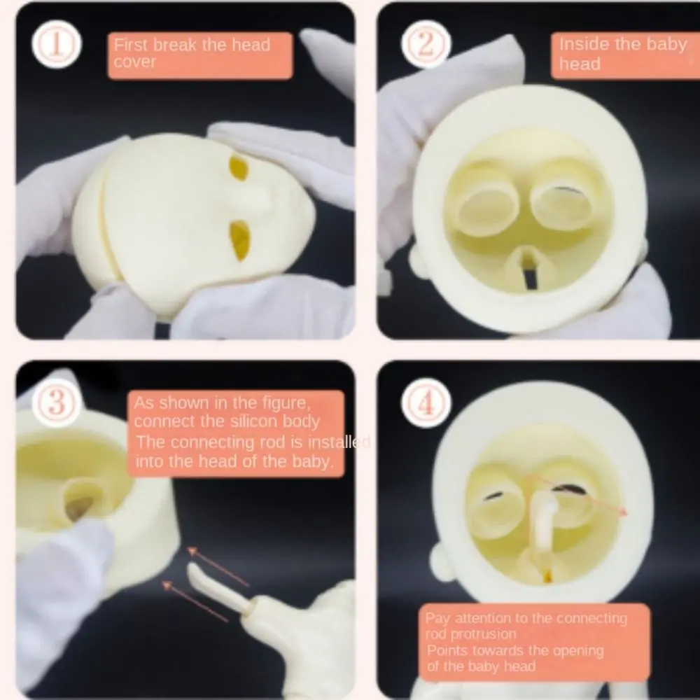 Geburtstagsgeschenk ohne Make-up 1/6 Bjd Body Multi Joints Dress Up Puppenkopf beweglicher weißer/rosa/brauner Puppenkörper DIY handgefertigt