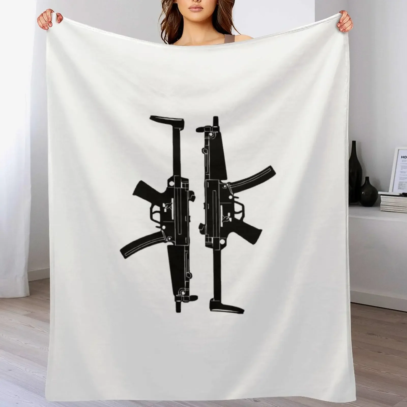 

Dual MP5 subguns Throw Blanket decorative Shaggy Fashion Sofas Travel Blankets