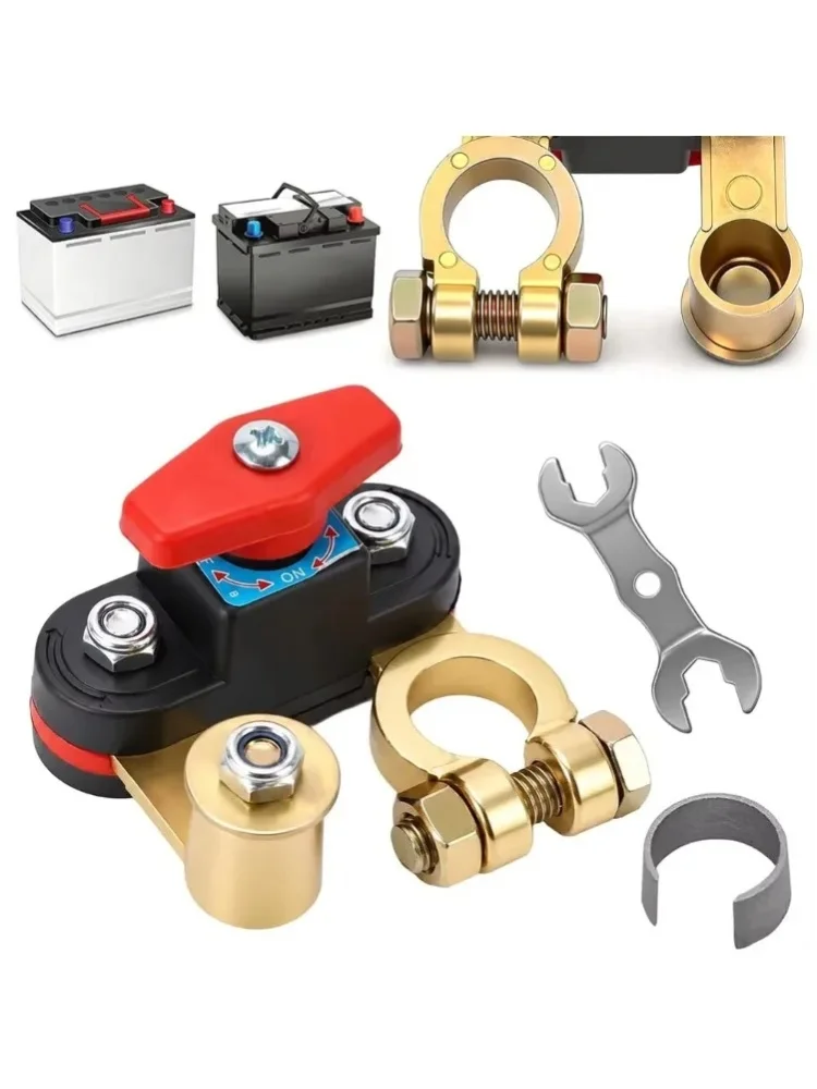 Robuster 275A 12V-24V Batterie-Trennschalter, drehbare Anschlüsse aus reinem Kupfer mit 90 °   Wichtige Funktion: Diebstahlsicherungsschalter für Fahrzeugsicherheit, zum Schutz des Batteriesystems von