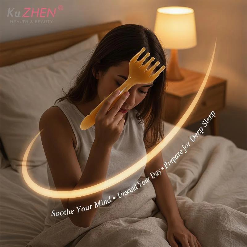 Amber Resin Five Claw Head Massager Smooth Round Tips For Stress Relief Home Daily Full Body Use
