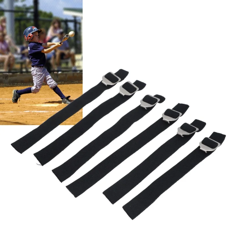 

6pcs Catcher Shin Guard Straps Professional Breathable Stretchy Adjustable Baseball Leg Guard Straps With Rustproof Metal