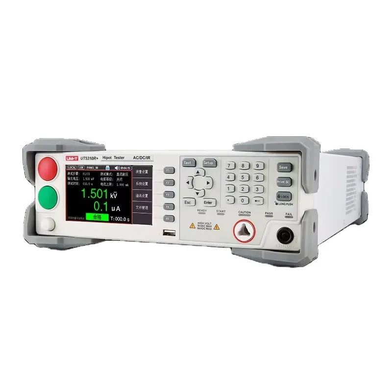 

UT5310R+ Programmable HIPOT Tester AC DC Withstand Voltage Tester with RS232 Interface 4.3'' TFT LCD 1CH 5KV 6KV 20mA