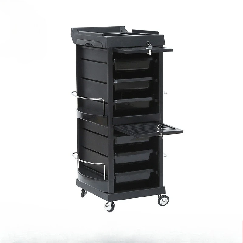 Hair tool cart, trolley for perming and dyeing, beauty salon, black multi-layer trolley, haircut trolley, tool cabinet