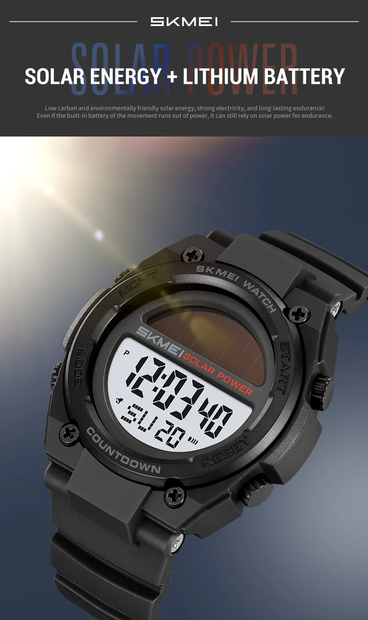 Skmei 2712 Men's Solar-Powered Digital Sports Watch