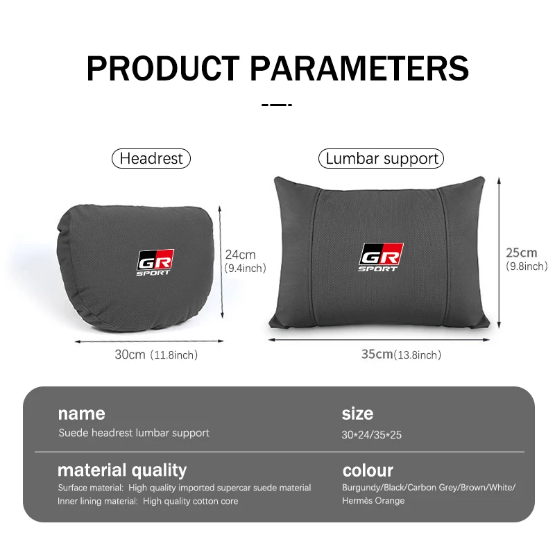 Car Headrest Comfortable Anti-fatigue Lumbar Cushion Suitable For Toyota GR Sport Gazoo Racing Yaris 86 Corolla Hilux Supra view 6