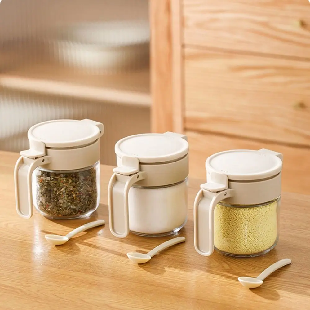 

Kitchen Supplies Glass Seasoning Bottle Transparent Sealed Storage Can Leak-proof Moisture-Proof Salt Jar Home