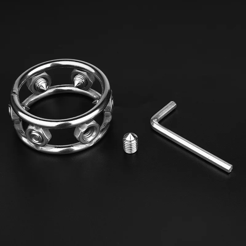 Adjustable Spike Penis Rings Male Chastity Cage Adults Sexy Toys For Men Masturbators Cocking Stimulate Scrotum Cock Enlargement image 4