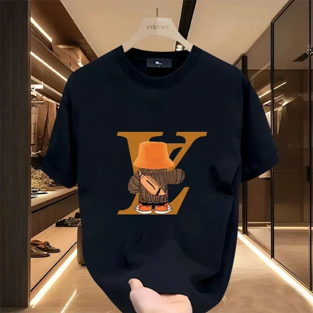 تي شيرت قطني كبير الحجم بأكمام قصيرة للرجال والنساء ، تيشيرتات مصممة غير رسمية ، توب برقبة مستديرة ، طباعة ، تخفيضات كبيرة ،