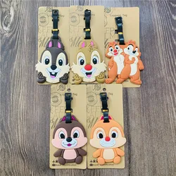 Disney Chip Dale Anime Luggage Tags Cartoon Suitcase Tag Travel Accessories Bag Holder Label Birthday Gift