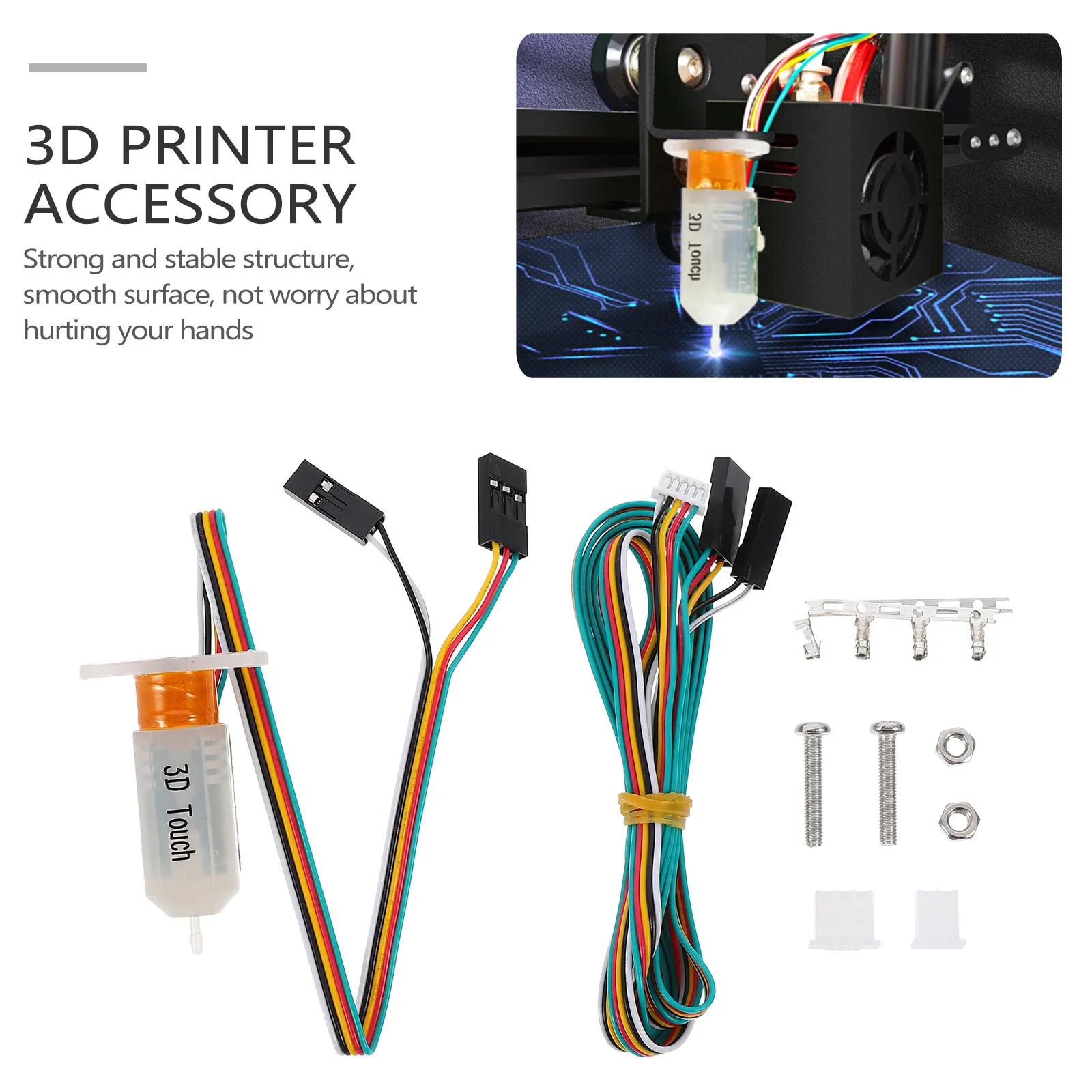 1 комплект, датчик автоматического выравнивания, компактный умный дизайн, датчик автоматического выравнивания кровати для высокоточного аксессуара для 3D-принтера