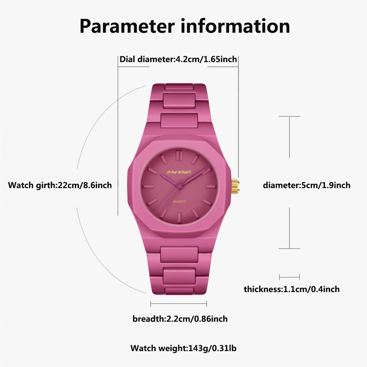 PINTIME Student Watch Light Luxury Fashion Advanced Watch 2024 New Trendy Cute Women Quartz Watch Casual Versatile Women\'s Watch