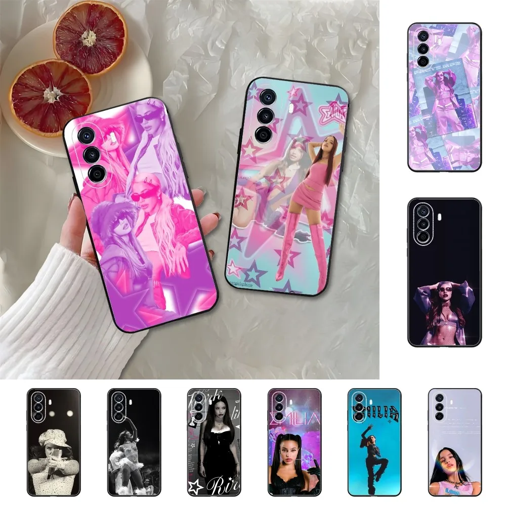 Şarkıcı E-Emilia M-Mernes telefon kılıfı için Huawei Mate P10 P20 P30 P40 P50 akıllı Z onur 50 60 70 Pro Lite siyah kılıf