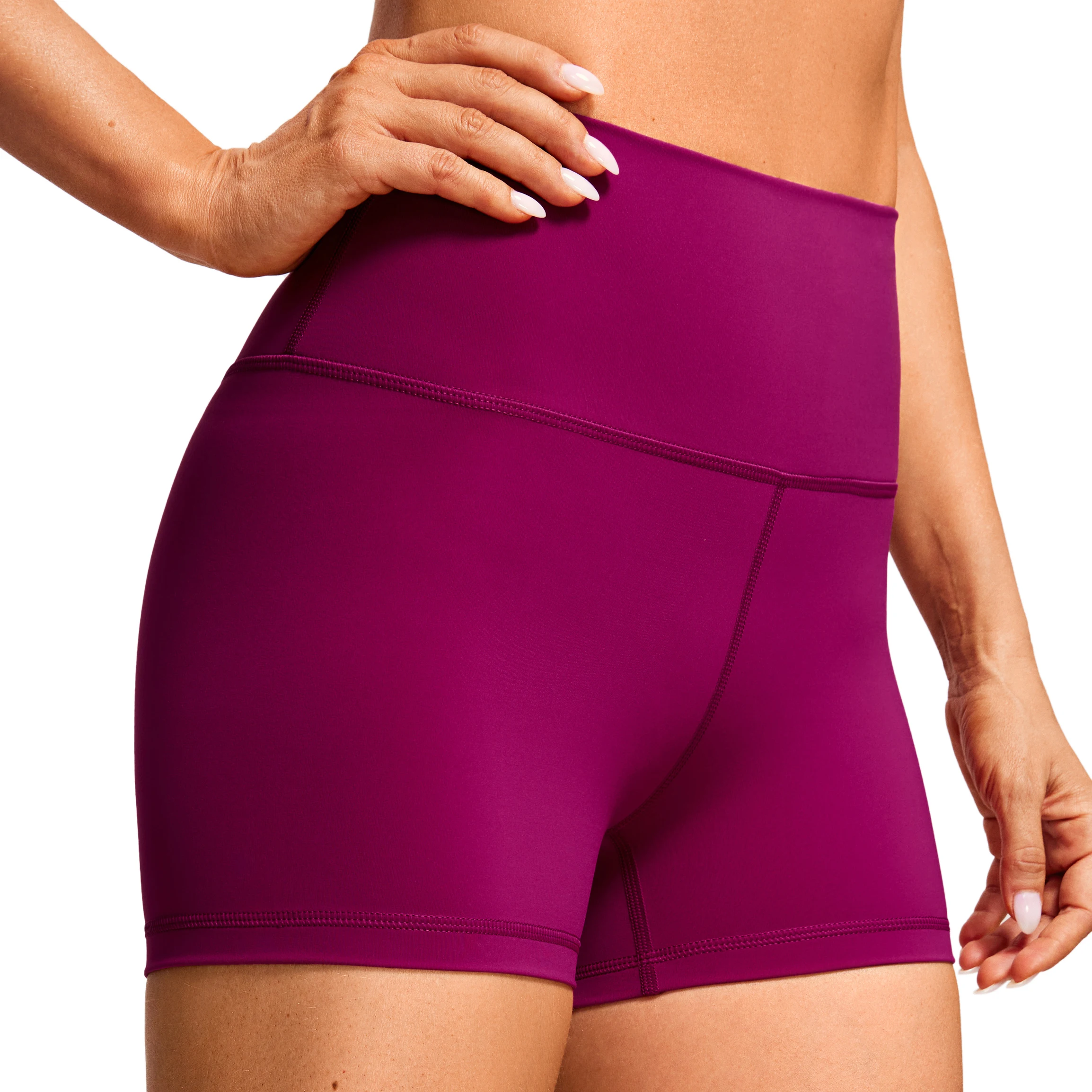 SYROKAN Women Short Leggings Naked Feeling Biker Shorts High Waisted Yoga Workout Gym Running Volleyball Shorts Summer 3Inches