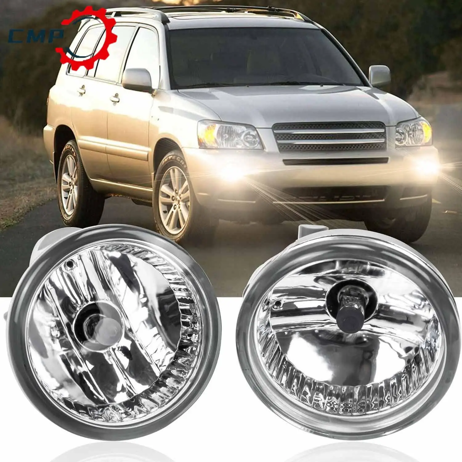 

1Pair Front Fog Light Lamp with bulbs 81221-52070 81211-52070 For Toyota Highlander Prius MR2 Spyder Echo Car Light Assembly