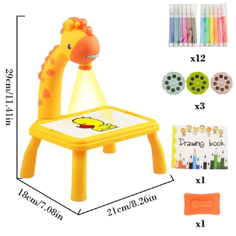 Proyector LED para niños, mesa de pintura artística, juguetes multifunción para niños, WordPad, manualidades, educación para estudiar, juguetes de pintura, regalo