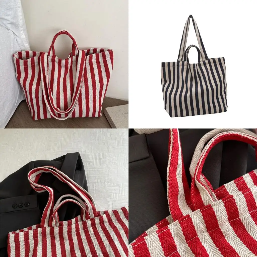 

X90d Женская холст сумка с полосатой сумочки, все совмещающая сумка на плечах, ежедневная сумка, сумка
