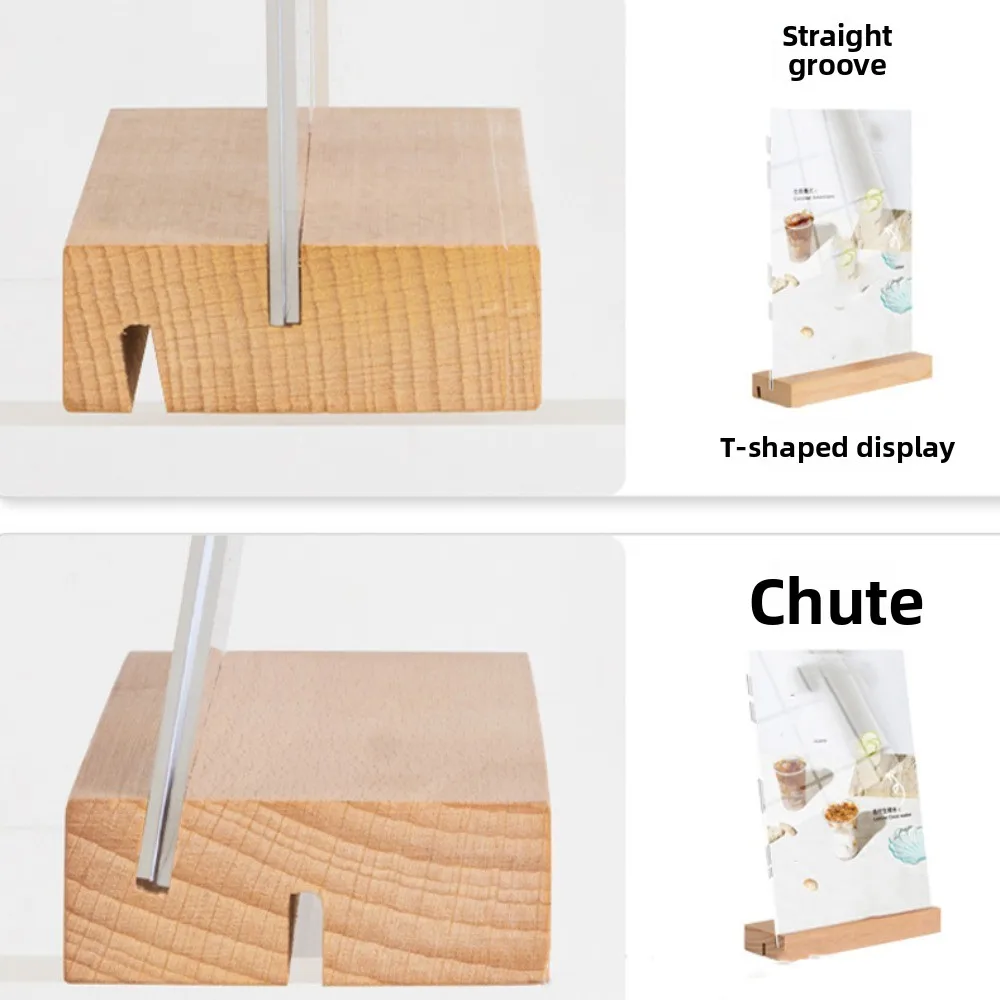Slant/straight Groove Menu Paper Display Stand Highly Transparent A4 Menu Sign Holder Reusable Waterproof