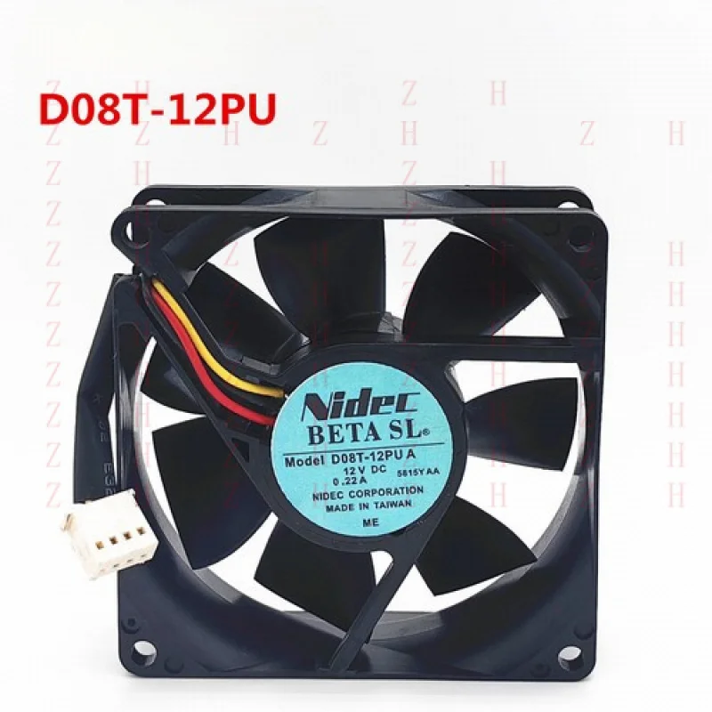

XXZ ДЛЯ NIDEC D08T-12PU 8025 12 В 0,22 А 3-контактный серверный вентилятор