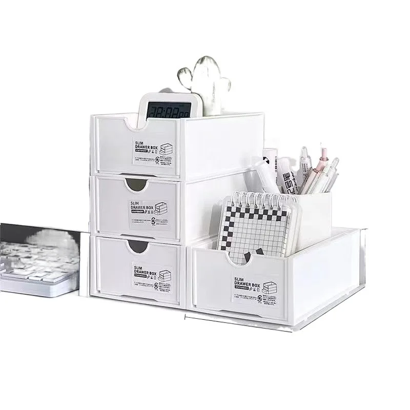 1PC Drawer Type Storage Box Under Desk Riser Organizer Simple Student Stationery Cosmetic Storage Case